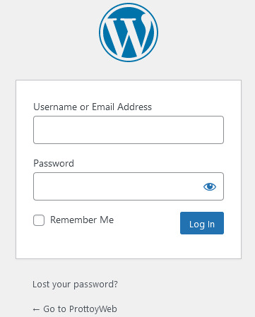 WordPress Dashboard Login Page